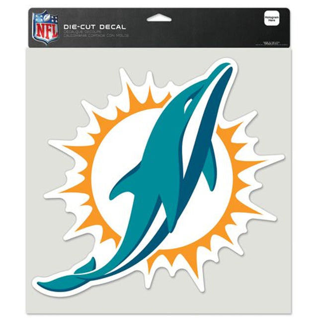 Calcomanía de los Miami Dolphins troquelada de 8 x 8 pulgadas