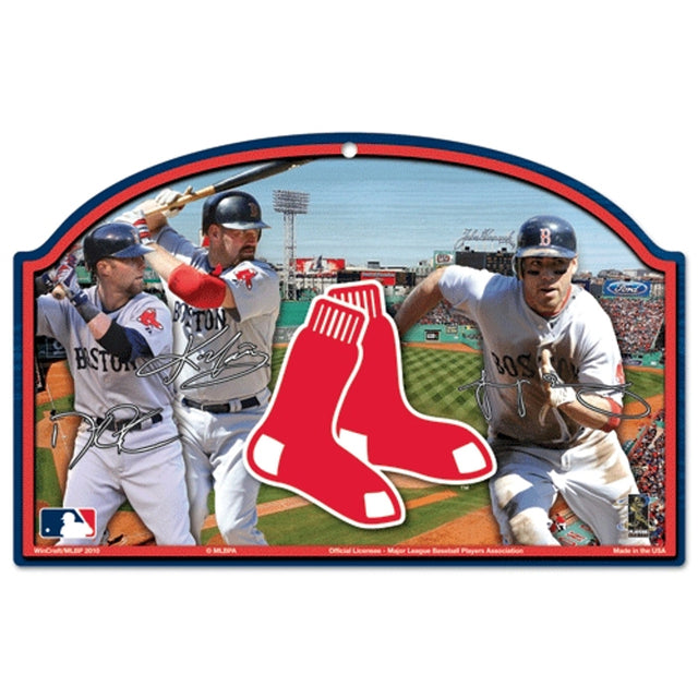 Letrero de madera de los Boston Red Sox: diseño de jugadores