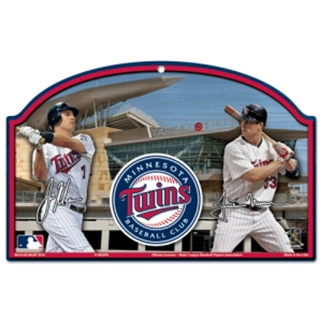 Letrero de madera de los Minnesota Twins: diseño de jugadores