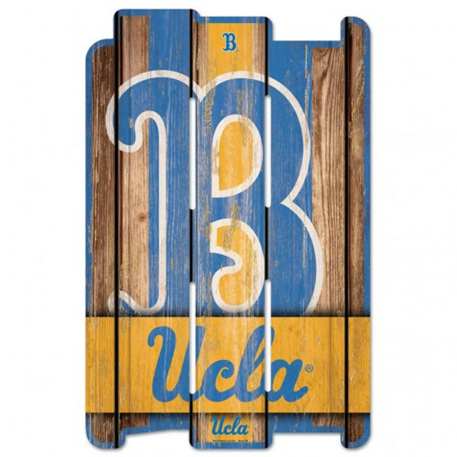 Letrero de madera estilo valla de los Bruins de UCLA de 11 x 17 pulgadas