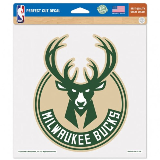 Calcomanía de los Milwaukee Bucks de 8 x 8 pulgadas y corte perfecto en color