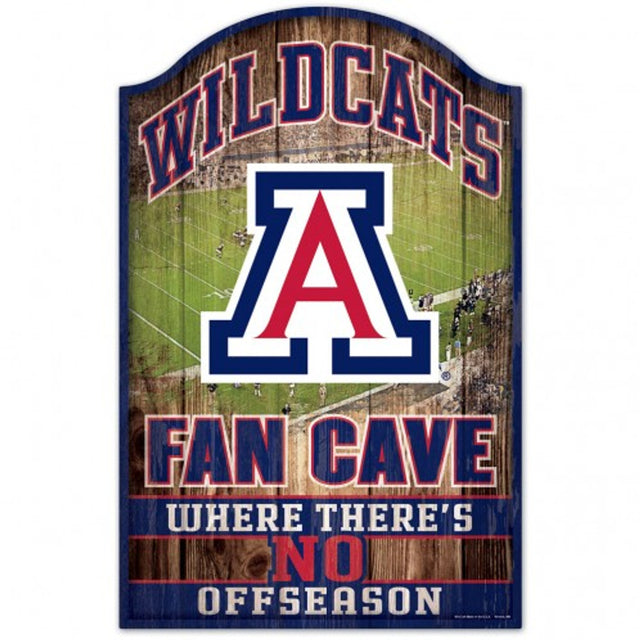 Letrero de madera de 11 x 17 de Arizona Wildcats con diseño de cueva de abanico