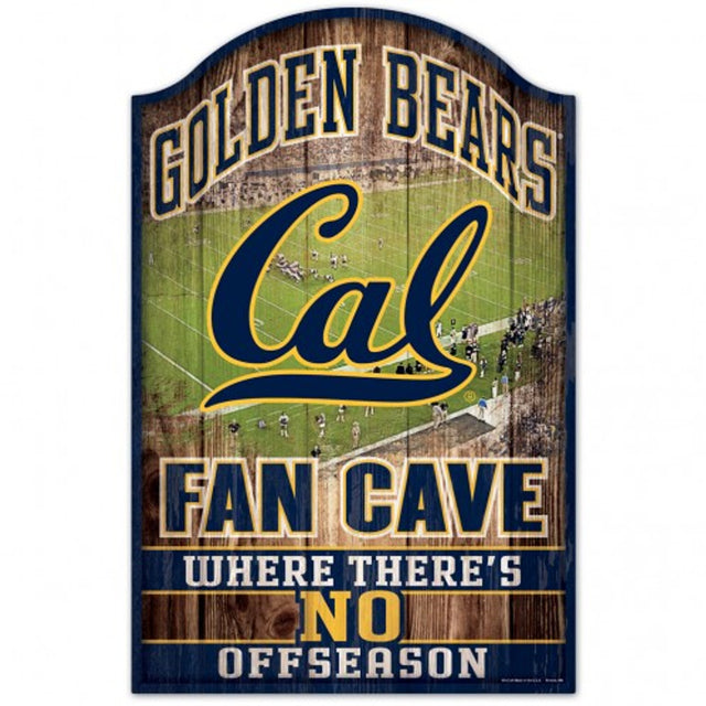 Letrero de madera de 11 x 17 de California Golden Bears con diseño de cueva de abanico