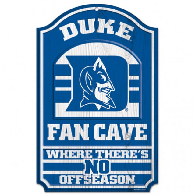 Letrero de madera de Duke Blue Devils: diseño de Fan Cave de 11" x 17"