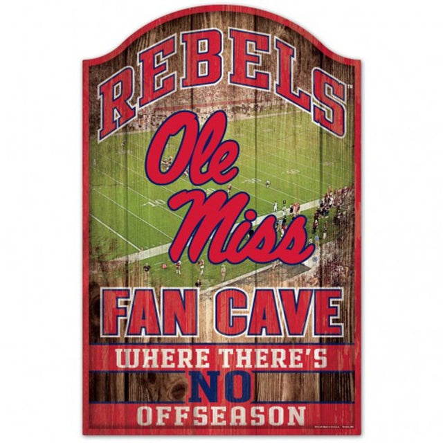 Mississippi Rebels Sign 11x17 Wood Fan Cave Design