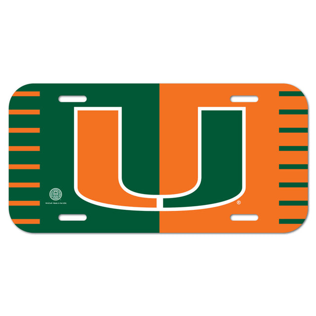 Miami Hurricanes License Plate Plastic