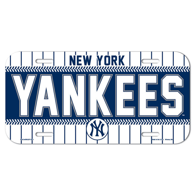 Matrícula de plástico de los Yankees de Nueva York