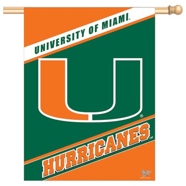 Banner vertical de los Miami Hurricanes de 28 x 40 pulgadas