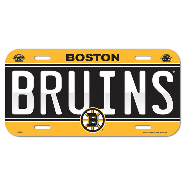 Matrícula de plástico de los Boston Bruins