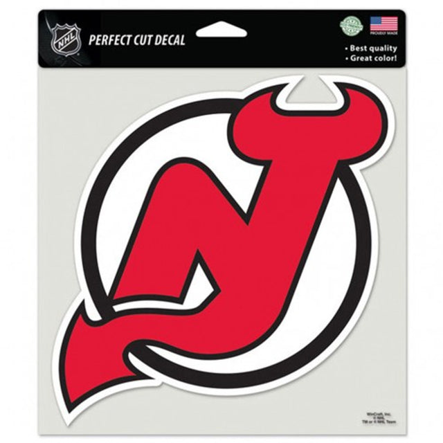 Calcomanía de los New Jersey Devils de 8 x 8 pulgadas, color de corte perfecto