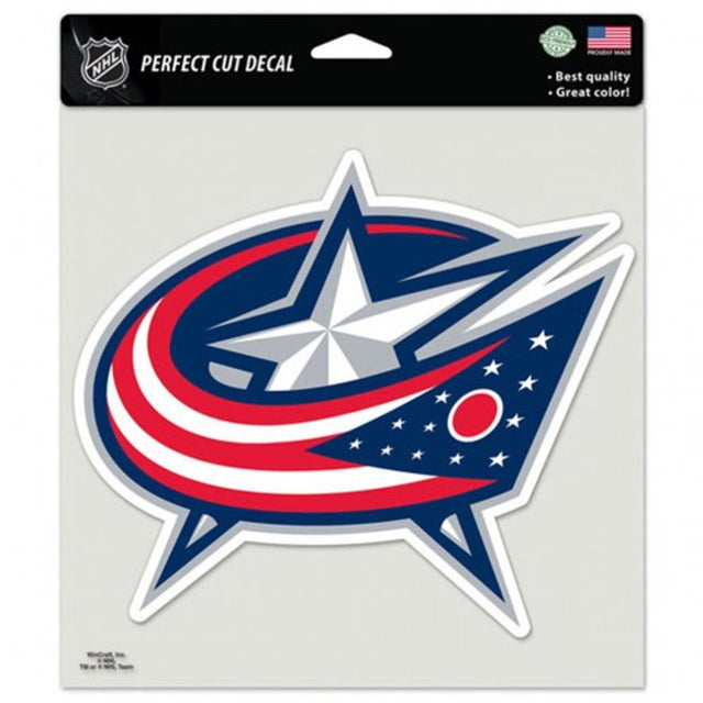 Calcomanía de los Columbus Blue Jackets de 8 x 8 pulgadas, corte perfecto y color