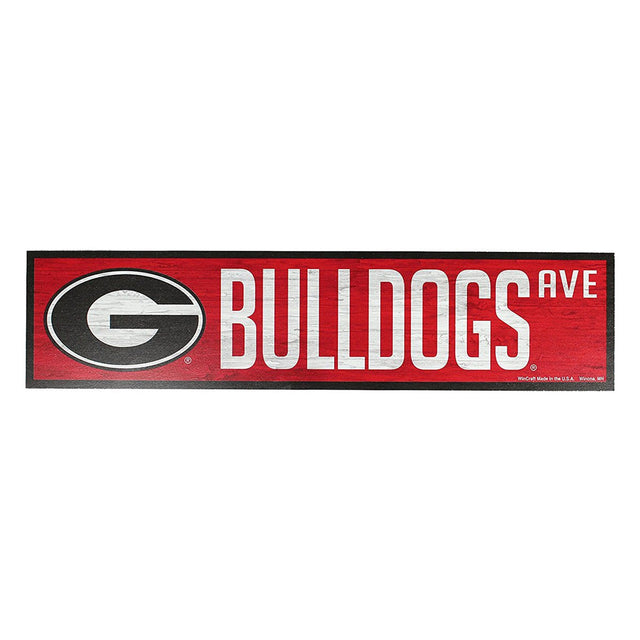 Letrero de los Georgia Bulldogs de 4 x 17 pulgadas con diseño de Wood Avenue