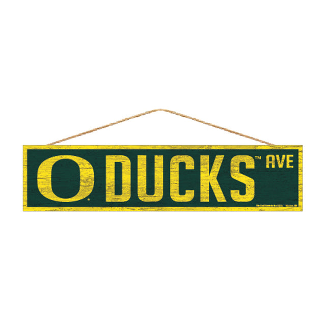 Letrero de los Oregon Ducks de 4 x 17 pulgadas con diseño de Wood Avenue