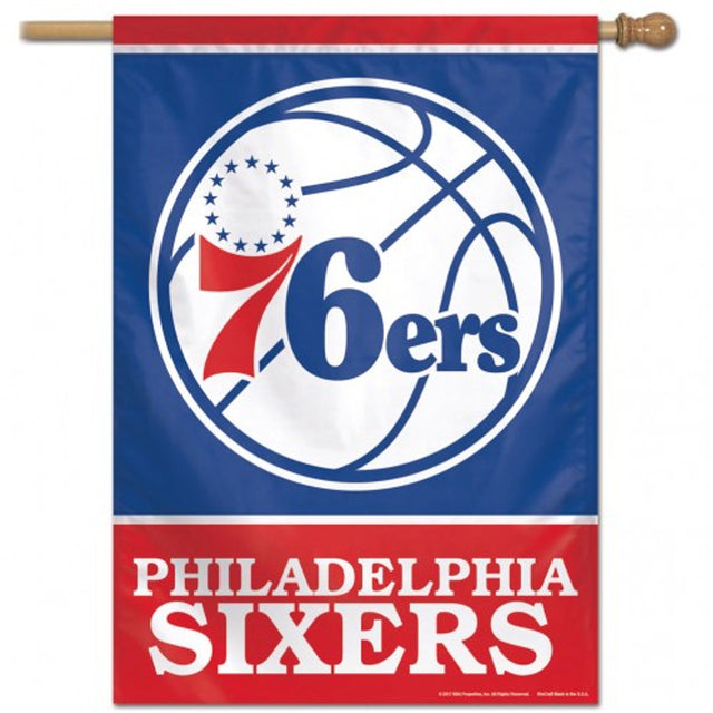 Banner vertical de los Philadelphia 76ers de 28 x 40 pulgadas