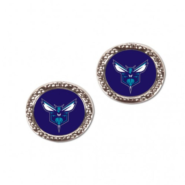 Charlotte Hornets Earrings Round Style