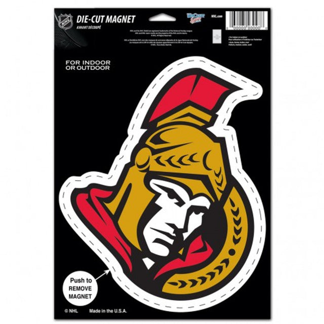 Imán de los Ottawa Senators de 6,25 x 9 con diseño de logotipo troquelado