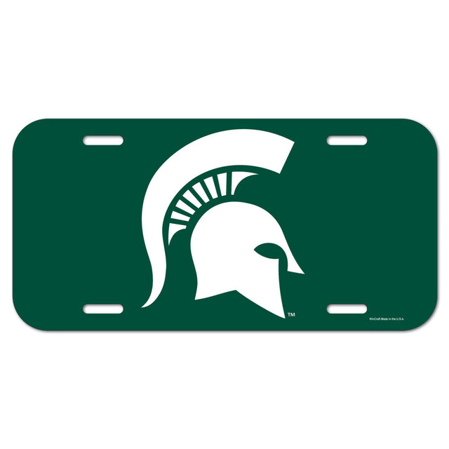 Matrícula de plástico de los Spartans del estado de Michigan