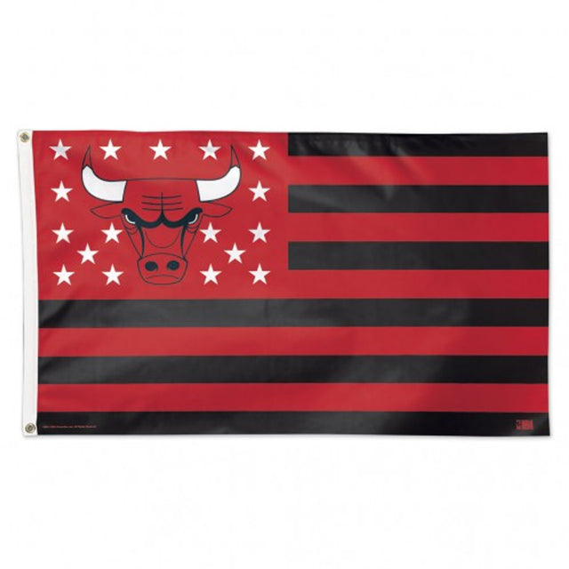 Bandera de los Chicago Bulls de 3 x 5 pulgadas, estilo de lujo, diseño de estrellas y rayas