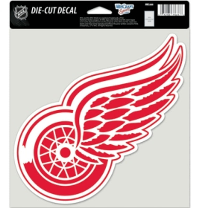 Calcomanía de los Detroit Red Wings troquelada de 8 x 8 pulgadas