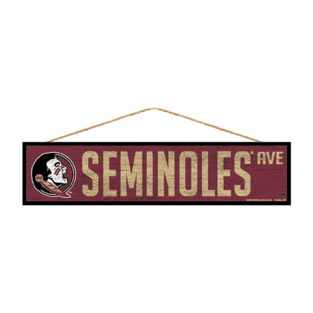 Letrero de los Seminoles del estado de Florida, 4 x 17, diseño de Wood Avenue