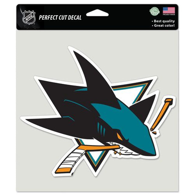 Calcomanía de los San Jose Sharks de 8 x 8 pulgadas, corte perfecto y color