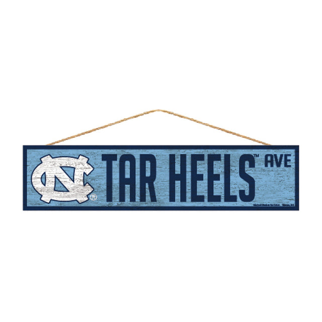 Letrero de los Tar Heels de Carolina del Norte de 4 x 17 pulgadas con diseño de Wood Avenue