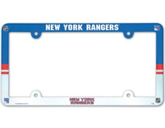 New York Rangers License Plate Frame Plastic Full Color Style