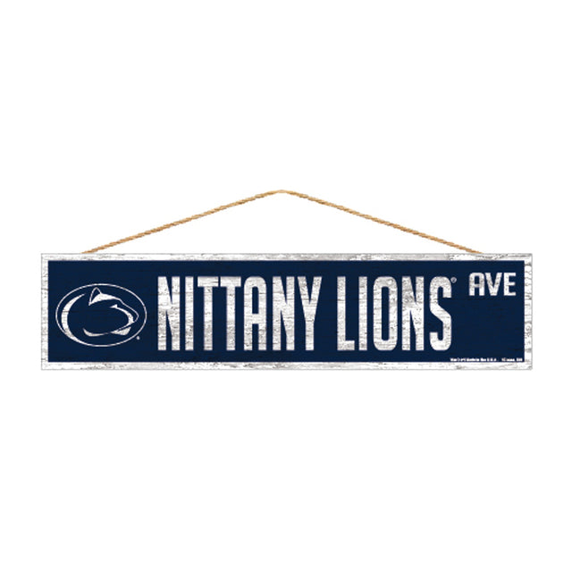 Letrero de los Penn State Nittany Lions de 4 x 17 pulgadas con diseño de Wood Avenue