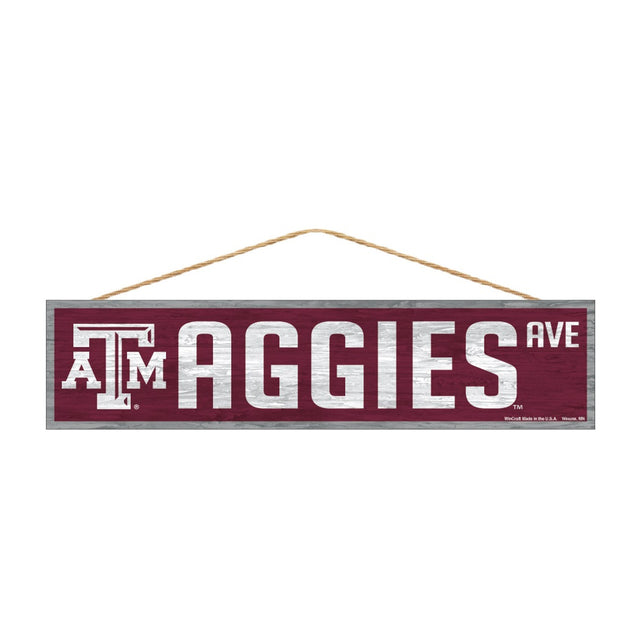 德克萨斯 A&amp;M Aggies 标志 4x17 Wood Avenue 设计