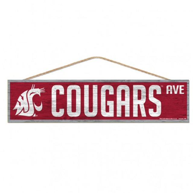 Washington State Cougars Sign 4x17 Wood Avenue Design