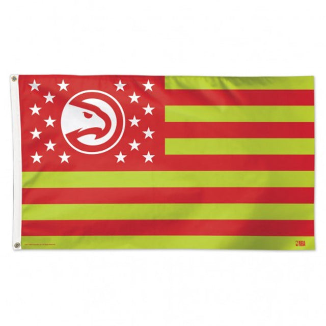 Bandera de los Atlanta Hawks de 3 x 5 pulgadas, estilo de lujo, diseño de estrellas y rayas