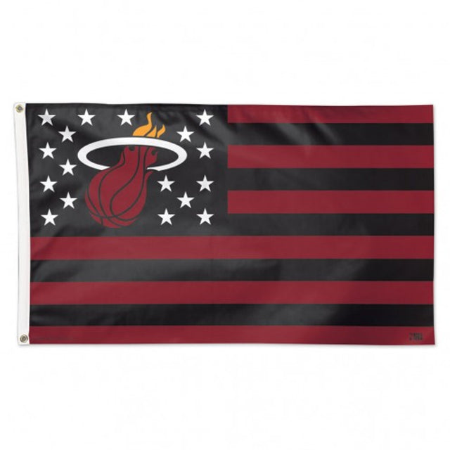 Bandera de los Miami Heat de 3 x 5 pulgadas, estilo de lujo, diseño de estrellas y rayas