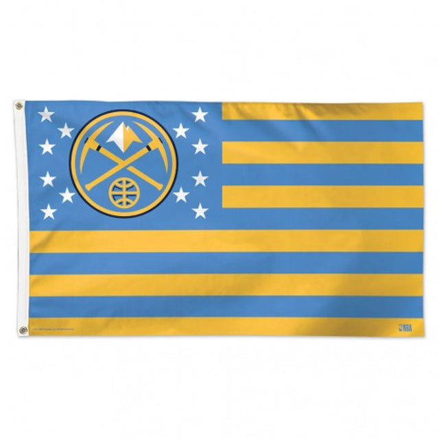 Bandera de los Denver Nuggets de 3 x 5 pulgadas, estilo de lujo, diseño de estrellas y rayas