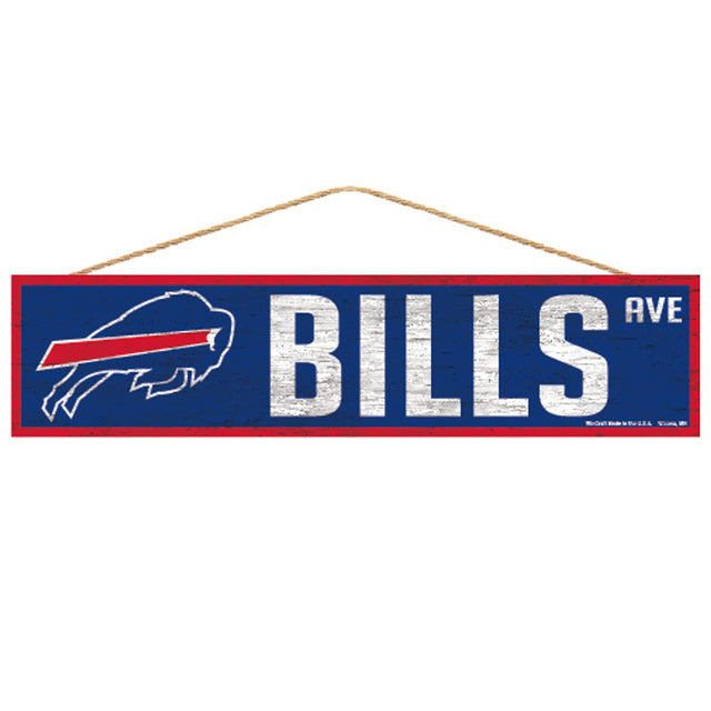 Letrero de los Buffalo Bills de 4 x 17 pulgadas con diseño de Wood Avenue