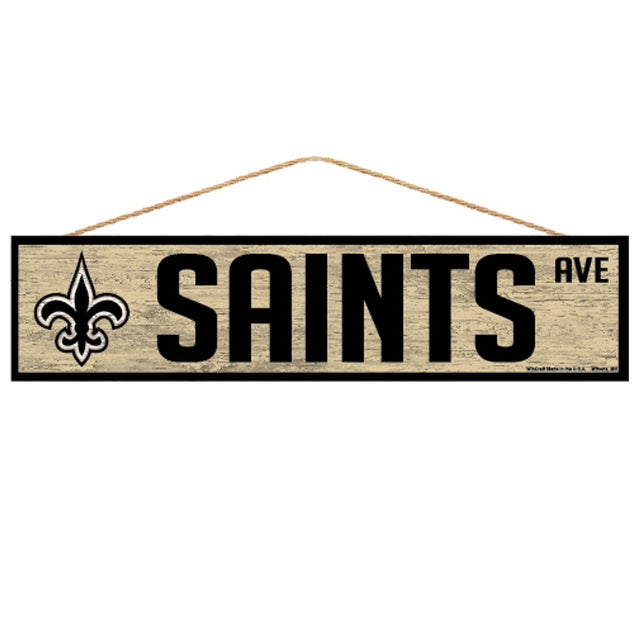 Letrero de los New Orleans Saints de 4 x 17 pulgadas con diseño de Wood Avenue