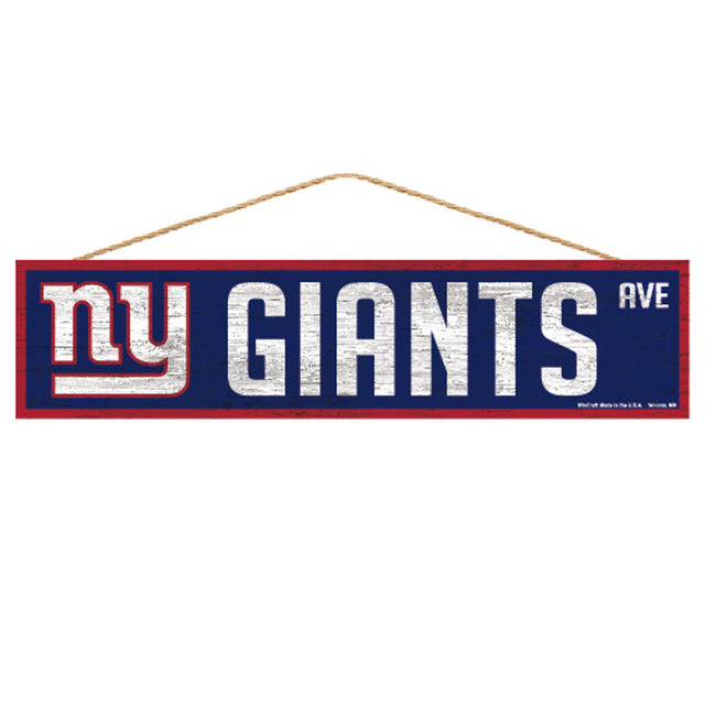 Letrero de los New York Giants de 4 x 17 pulgadas con diseño de Wood Avenue