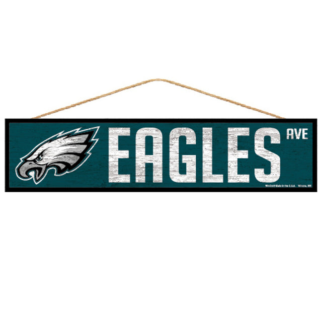 Letrero de los Philadelphia Eagles de 4 x 17 pulgadas con diseño de Wood Avenue