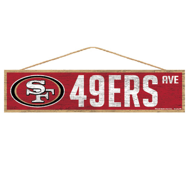 Letrero de los San Francisco 49ers de 4 x 17 pulgadas con diseño de Wood Avenue