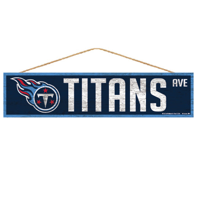 Letrero de los Tennessee Titans de 4 x 17 pulgadas con diseño de Wood Avenue