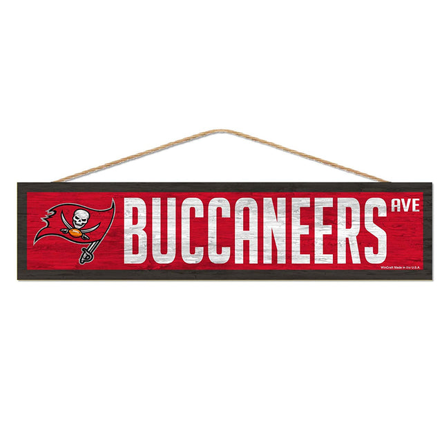 Letrero de los Tampa Bay Buccaneers de 4 x 17 pulgadas con diseño de Wood Avenue