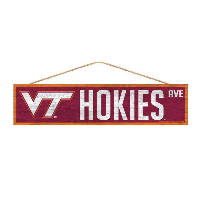 弗吉尼亚理工大学 Hokies 标志 4x17 Wood Avenue 设计