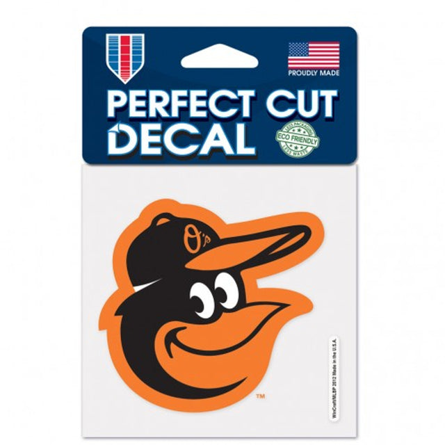 Calcomanía de los Baltimore Orioles, diseño de mascota en color de corte perfecto 4x4