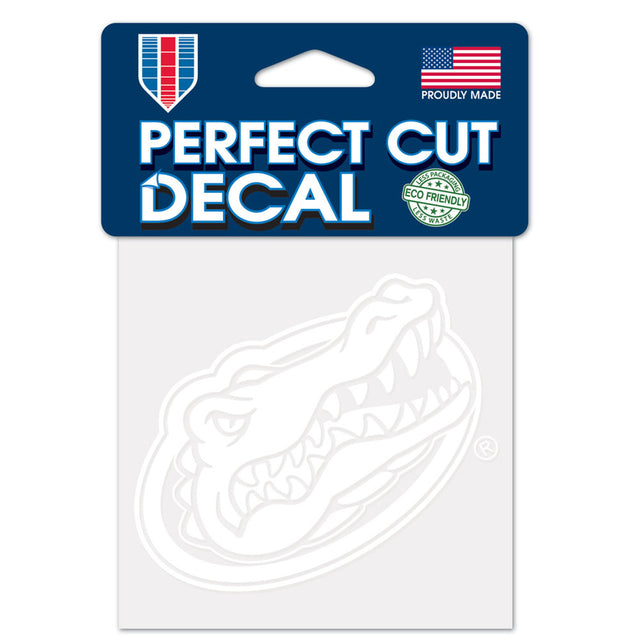 Calcomanía Florida Gators 4x4 de corte perfecto en color blanco