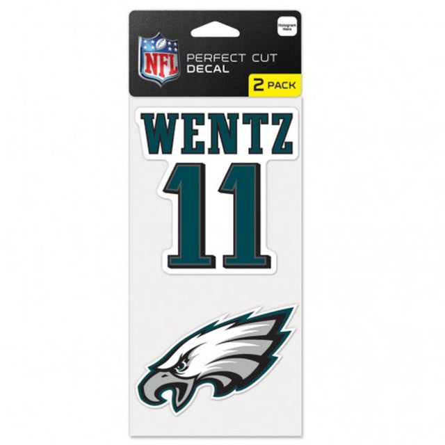 Philadelphia Eagles Decal 4x4 Die Cut Set of 2 - Carson Wentz