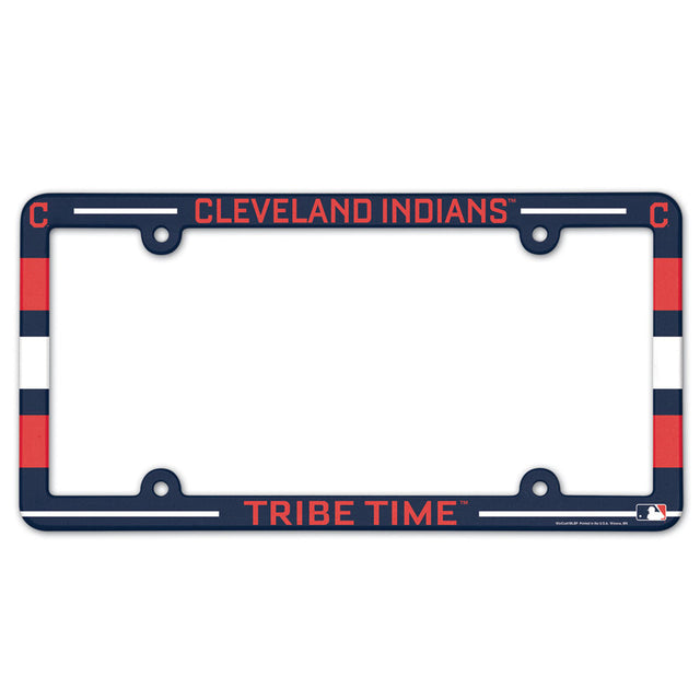 Cleveland Indians License Plate Frame Plastic Full Color Style Slogan Design