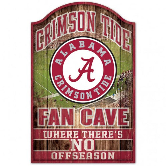 Letrero de madera de 11 x 17 de Alabama Crimson Tide con diseño de cueva