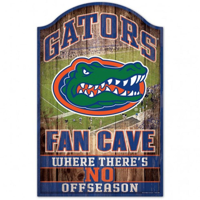 Letrero de madera de 11 x 17 de los Florida Gators con diseño de cueva en forma de abanico