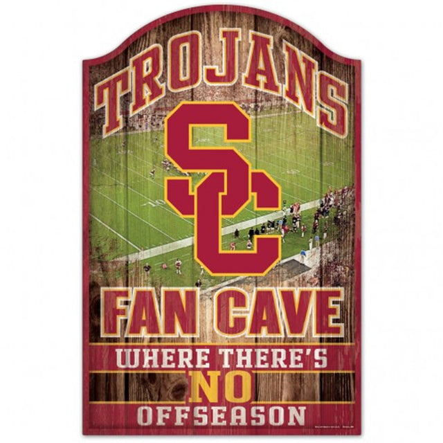 USC Trojans Sign 11x17 Wood Fan Cave Design