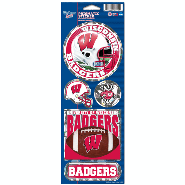 Pegatinas prismáticas de Wisconsin Badgers