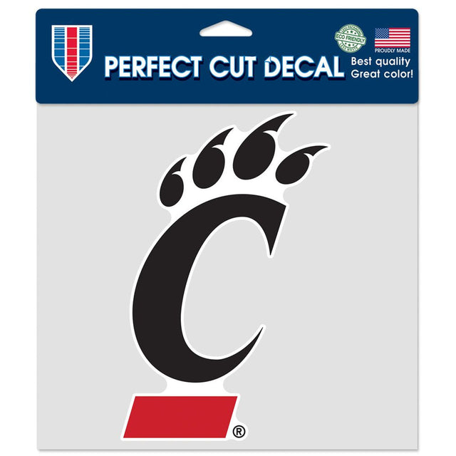 Calcomanía de los Cincinnati Bearcats de 8 x 8 pulgadas, color de corte perfecto